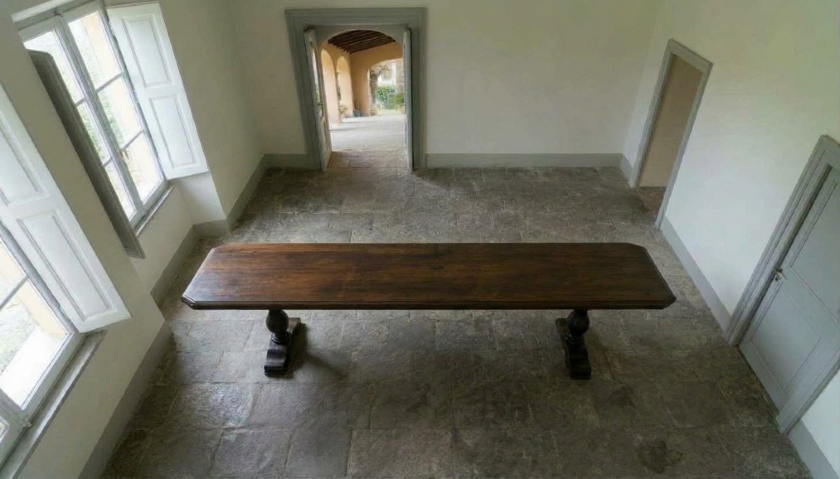 Tavolo in noce del '600 da monastero -photo-5