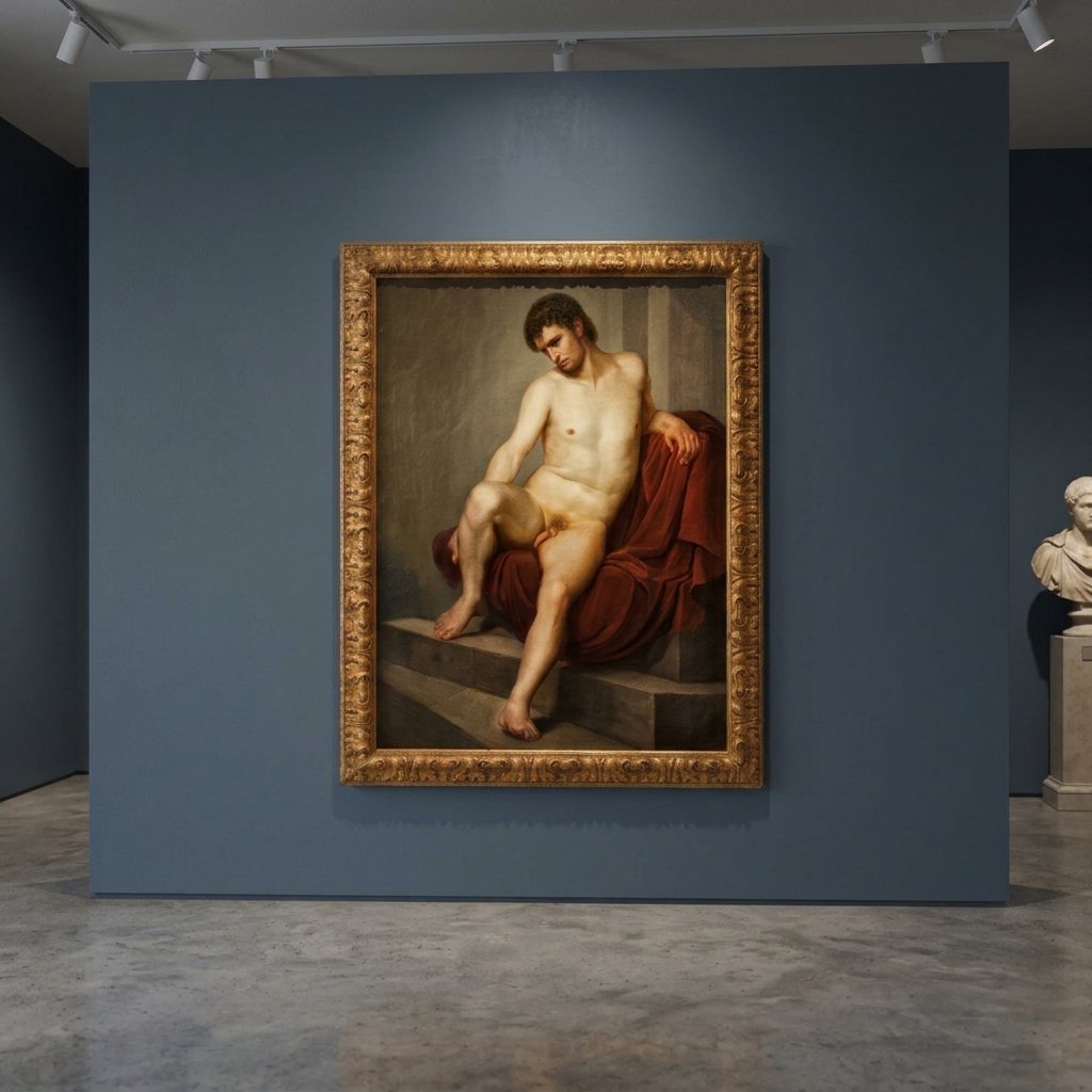Olio su tela nudo di uomo 800 Luigi Sabatelli 1772-1850-photo-2