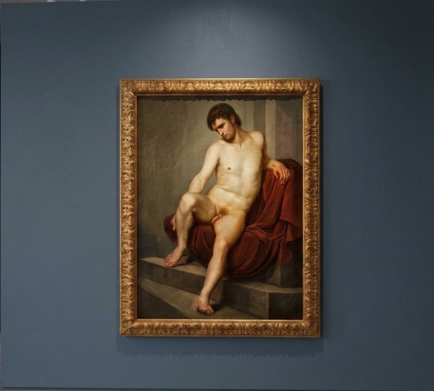 Olio su tela nudo di uomo 800 Luigi Sabatelli 1772-1850