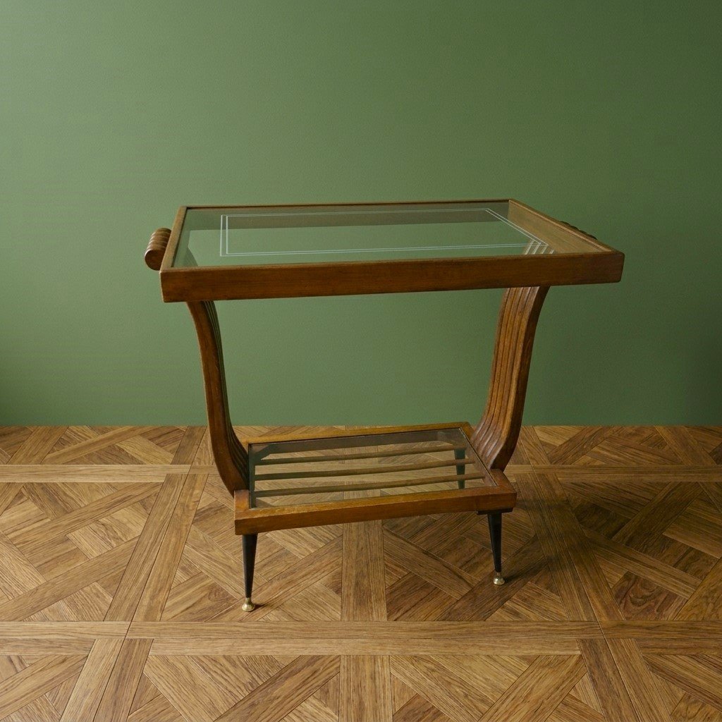 Tavolino da bar in noce Art Decò 1920-30 Parigi-photo-2