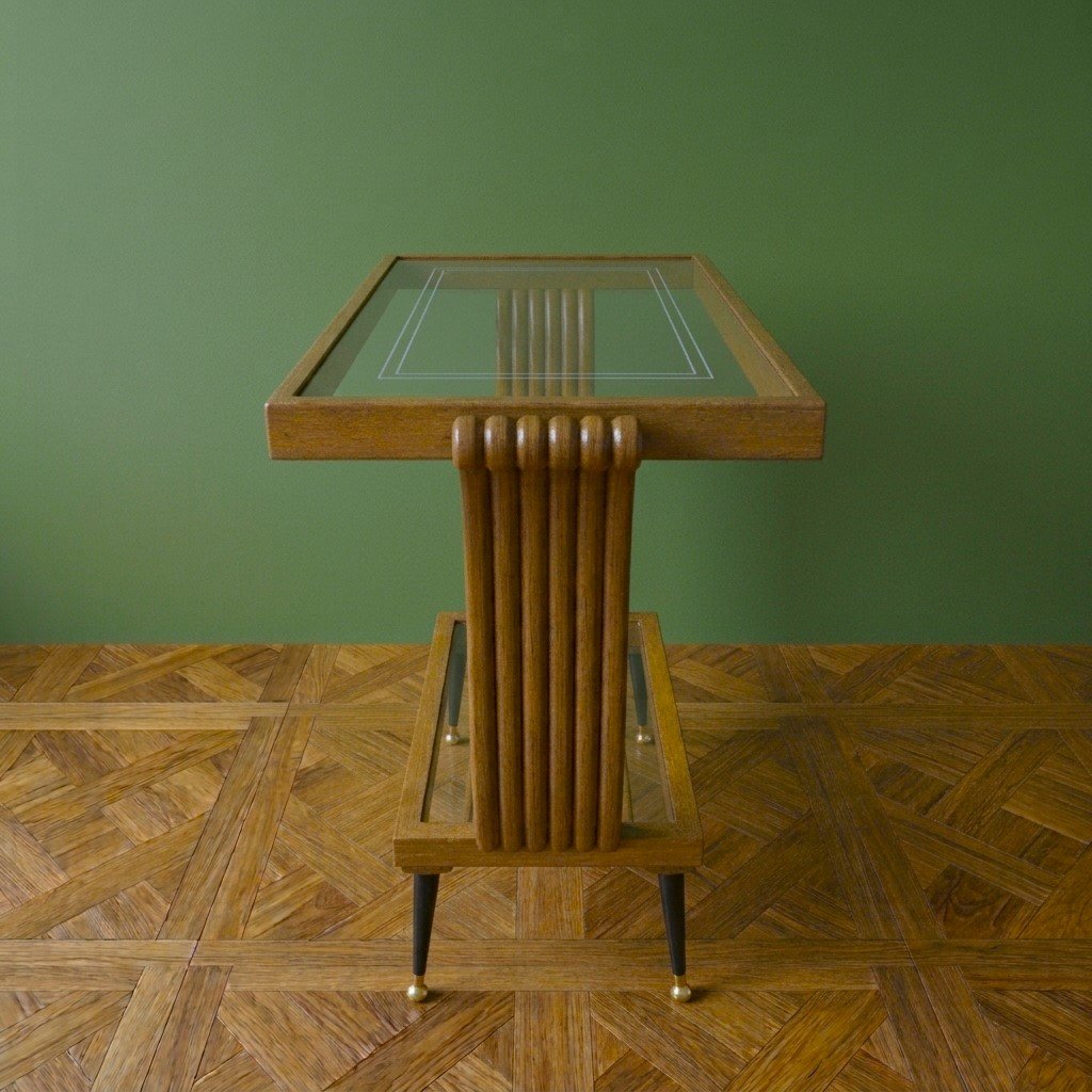 Tavolino da bar in noce Art Decò 1920-30 Parigi-photo-4