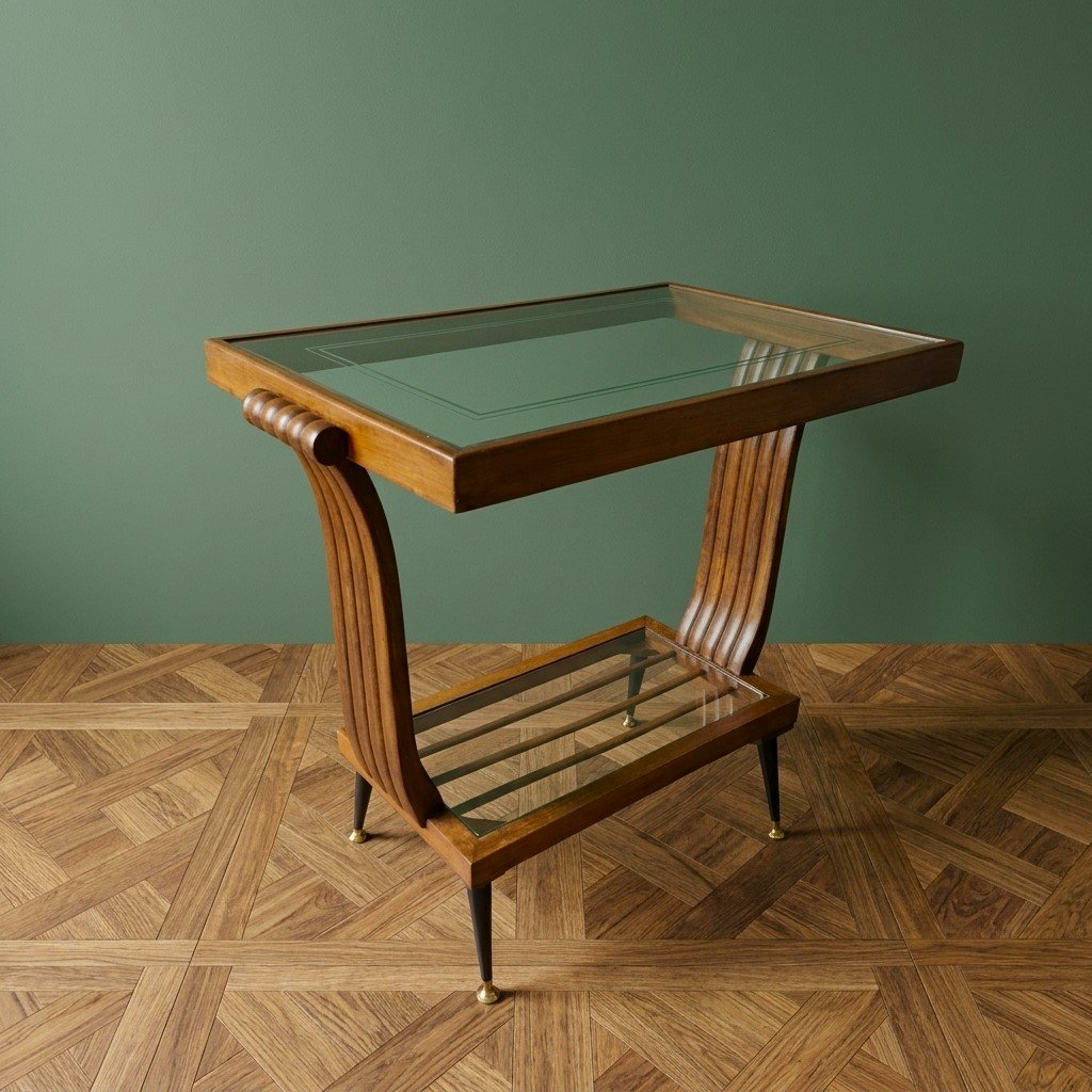 Tavolino da bar in noce Art Decò 1920-30 Parigi