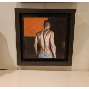 "Olio su tela" A Man" di Filippo Manfroni al confine con l’iperrealismo"