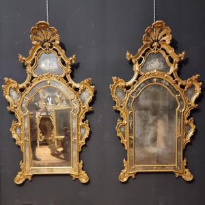 Coppia di Specchiere Veneziane del 1850 grande misura
