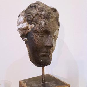 Scultura in cera, gesso e black carbon “ Il volto”  di Alessandro La Motta