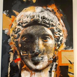 Tecnica mista su tela volto di Venere