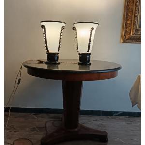 Coppia di vasi in pasta di vetro Murano 1940 Art Decò