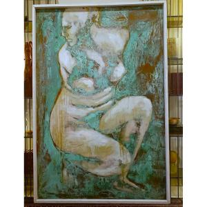 Olio su rame ossidato “Afrodite dea dell’Amore” 20 secolo