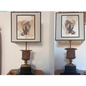 Coppia di paralumi in bronzo 1920 – Gran Tour