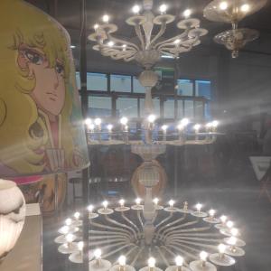 Grande lampadario a tre palchi in vetro di Murano 1930