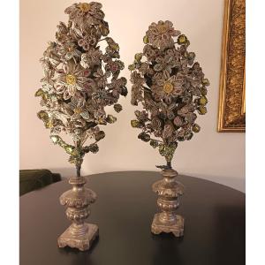 Coppia di palme XIII secolo con perline di Murano