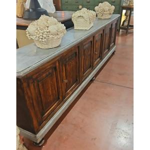 Credenza a 6 porte in legno di pino massello fine 800