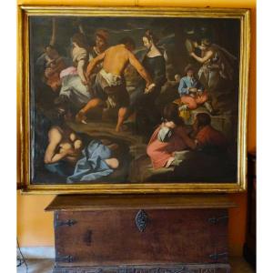 Olio su tela 600 Scena campestre con musicanti  Francesco Guarini (1611‑1654)