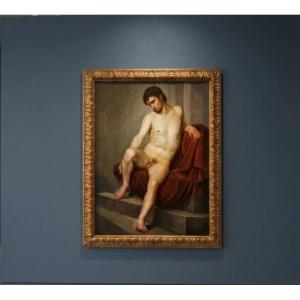 Olio su tela nudo di uomo 800 Luigi Sabatelli 1772-1850