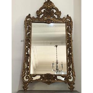 Large Gilded Wooden Mirror 