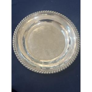 Serving Platter In Sterling Silver, Old-age Hallmark