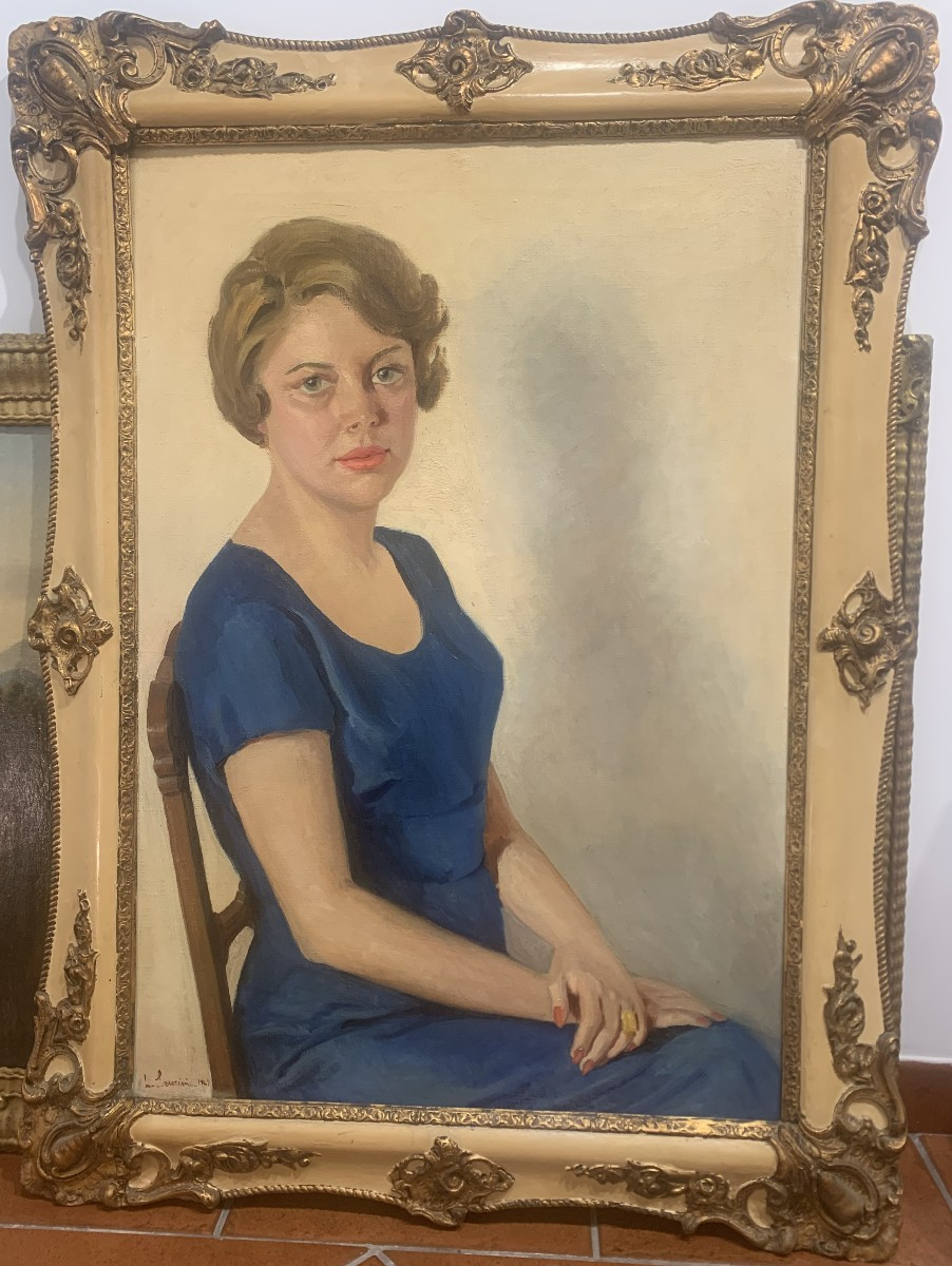 LICIA SARACINI - Donna con abito blu 1941
