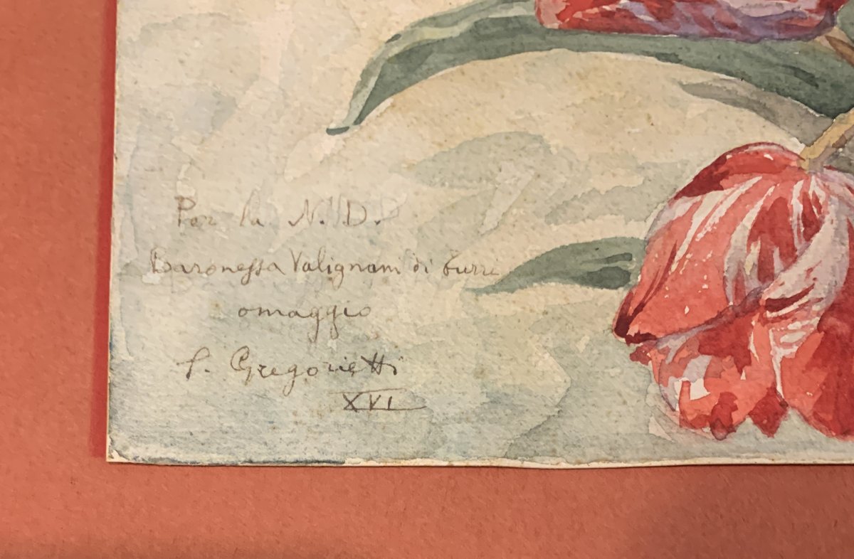 SALVATORE GREGORIETTI - Tulipani rosa  XVI - 1937-photo-3
