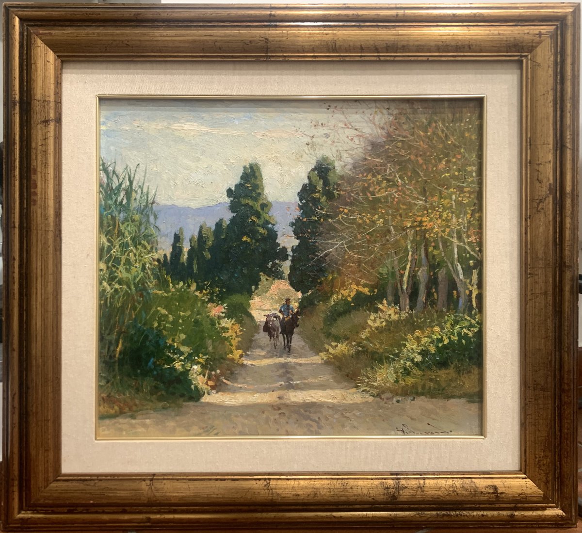 GIORGIO LUXARDO - Strada campestre con asini