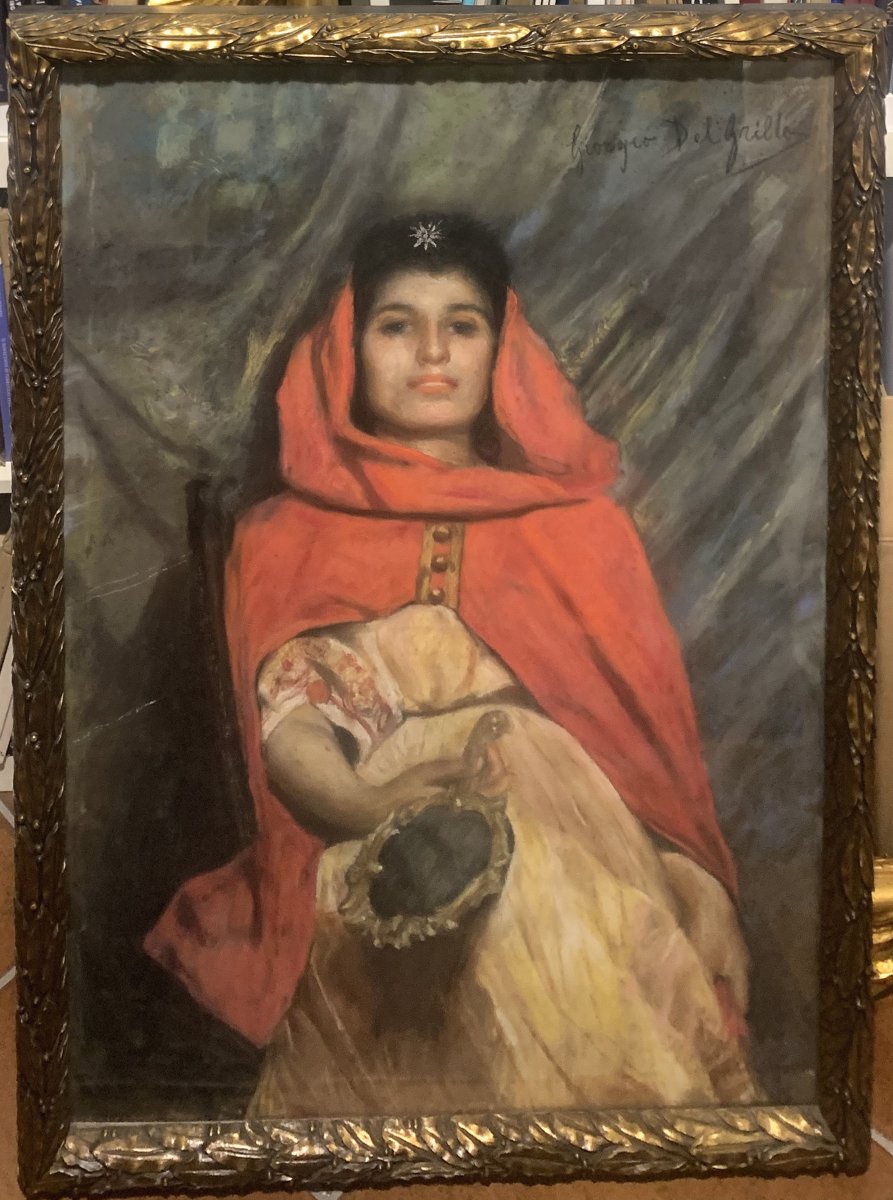 GIORGIO CAPRANICA DEL GRILLO - Signora con mantella rossa