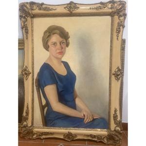 LICIA SARACINI - Donna con abito blu 1941