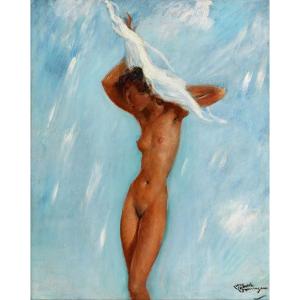 Jean Gabriel Domergue, Large Oil On Panel, Signed, 80.7×65.2 Cm.