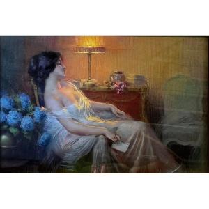 Delphin Enjolras, Signed Pastel.