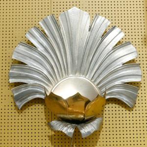 Vintage Lotus Wall Lamp In The Taste Of Christian Techoueyres For Maison Jansen