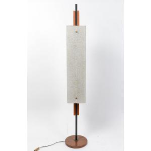 1950s Floor Lamp In Granite Resin And Wood 