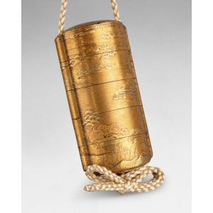 Small Inro Gold Lacquer Japan Edo 18th Century