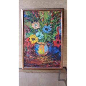 Oil On Canvas Still Life Signed 1989