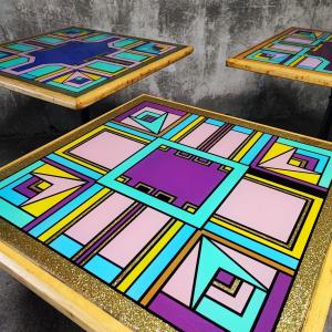Cast Iron Bistro Table Retro Paint 1990