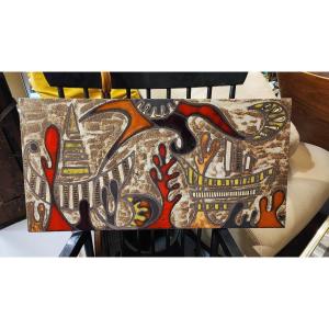Picard Enameled Lava Plate (20th Century) In Vallauris
