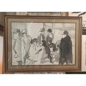 Watercolor Marcel Gustave Laverdet (1816-?)