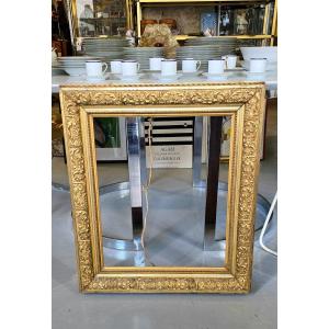 Napoleon III Frame In Carved Wood And Gilded Stucco, Early 20th Century - 65 X 74 Cm