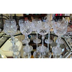Set Of 9 Crystal Glasses - H20 Cm