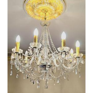Chandelier With Glass Pendants And Polypropylene Arms – 9 Lights