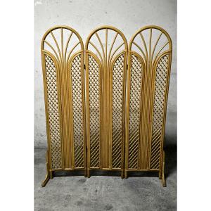 Vintage Rattan And Bamboo Screen 1950/60