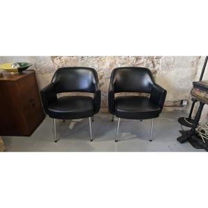 Set Of 2 Deauville Armchairs Designed By Marc And Pierre Simon For Airborne 1960