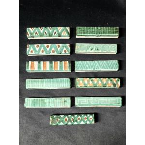 Robert Picault (1919-2000) Set Of 11 Earthenware Knife Rests 1960
