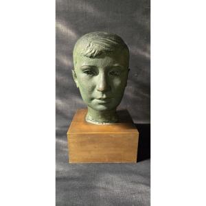 Angelo Meani (1906-1977) Patinated Plaster Bust 1954