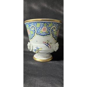 Decorated Porcelain Flowerpot – Samson Factory, Paris (unsigned), Late 19th / Early 20th Century