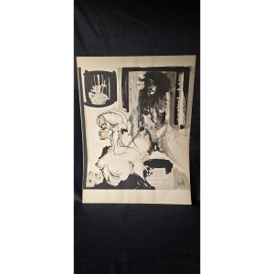 Raymond Moretti (1931 - 2005) Signed And Numbered Erotic Lithograph