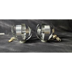 Pair Of Table Lamps Or Wall Lights By Jocelyne Trocmé For Oxar – Circa 1970