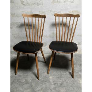 Set Of Two Vintage Baumann Sonata Chairs 1960