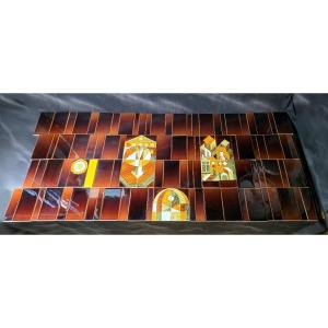 Roger Capron (1922 - 2006) - Set Of 112 Glazed Ceramic Tiles - 1970