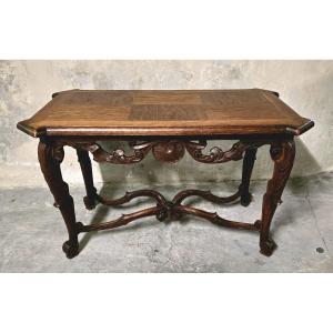Solid Oak Side Table – Louis XV Style – Late 19th Century