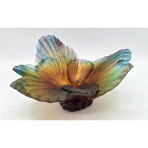 Emilio Robba And Daum - Palm Tree Bowl In Glass Paste