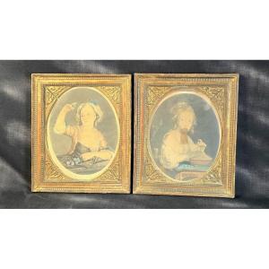 Pair Of Carved And Gilded Wooden Frames, Louis XVI Period