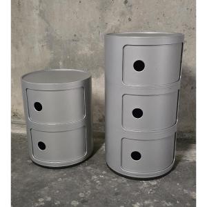 Set Of 2 Componibili Kartell Storage Units - Anna Castelli Ferrieri - H 60 / 40 Cm